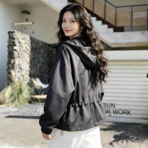 SG1209款2026春季新款女士短款收腰时尚显瘦连帽短外套