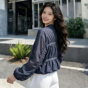 w6197款2026初夏薄款设计感时尚甜美透气轻便薄外套高级感泡泡袖女士圆领上衣(锦棉材质,雪纺内衬) w6197款2026初夏薄款设计感时尚甜美透气轻便薄外套高级感泡泡袖女士圆领上衣(锦棉材质,雪纺内衬)