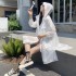SG1194款2025夏天韩版长款大码宽松连帽轻薄透气飘逸防晒衣薄外套