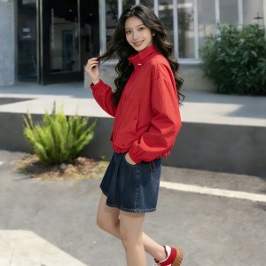 SG1213款2026初夏新款单层短款透气薄外套女小个子立领宽松时尚红色防晒衣(锦棉柔软薄面料) SG1213款2026初夏新款单层短款透气薄外套女小个子立领宽松时尚红色防晒衣(锦棉柔软薄面料)